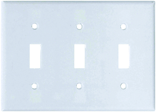 Eaton Wiring Devices 2141W-BOX Standard-Size Wallplate, 3-Gang, Thermoset,