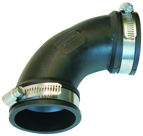 Fernco PQL-200 Drain Pipe Elbow, 2 in Mechanical Joint, 90 deg