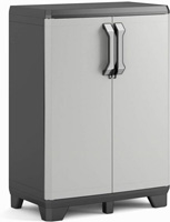 KETER LOW STORAGE CABINET GEAR BLACK AND GREY