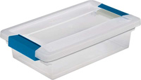 Sterilite 19618606 Clip Box, 1.9 qt Capacity, Plastic, Blue Aquarium/Clear