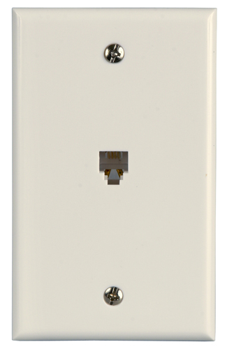 Zenith TW1001SW Telephone Wallplate, 1-Gang, White