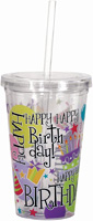 CUP W/STRAW HAPPY BIRTHDAY