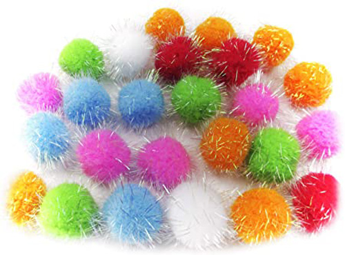 CRAFT POM-POMS COLORS&GLITTER