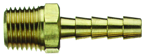 Tru-Flate 21-143 Air Hose Fitting, 1/4 in MNPT x Barb, Brass