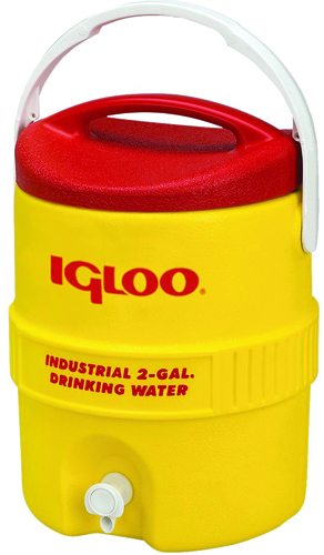 IGLOO 400 Series 00000421 Water Cooler, 2 gal Tank, Red/Yellow