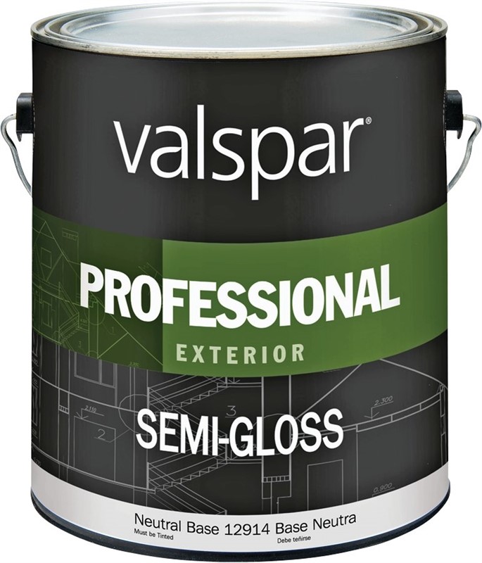 Valspar 12914 Professional Exterior House Paint, Neutral Base, Semi-Gloss, 1