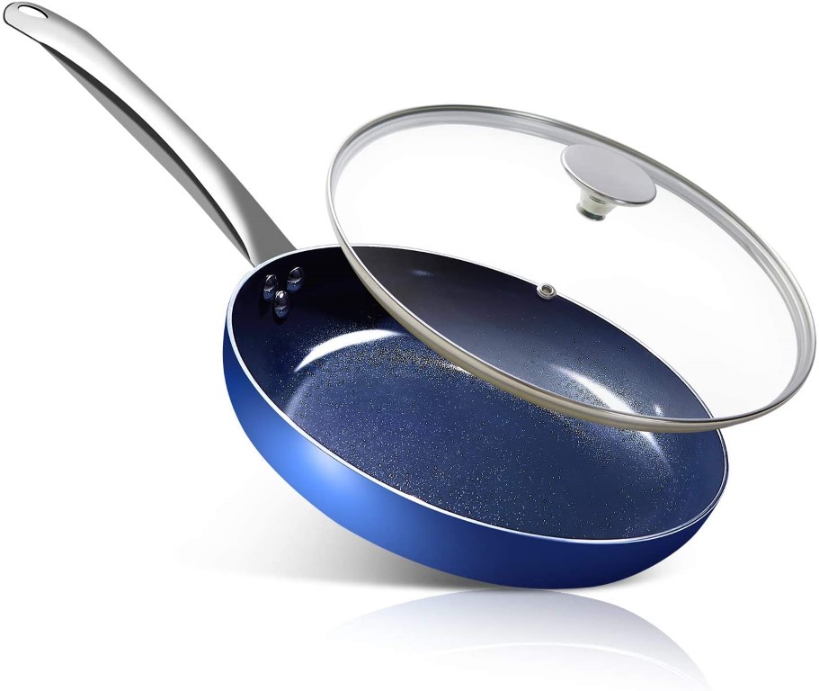 DH 10" FRYING PAN M BLUE W/LID