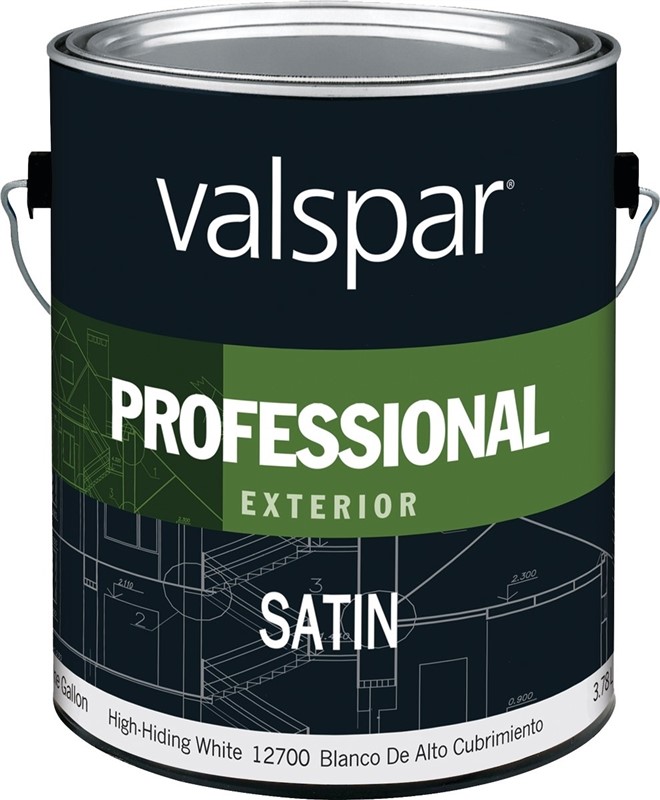 Valspar 12700 Professional Exterior House Paint, White, Satin, 1 gal