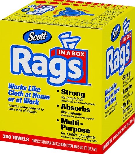 Scott 75260 Painter's Rag, 200 Capacity, 10 x 12 in, Cellulose Fiber, White