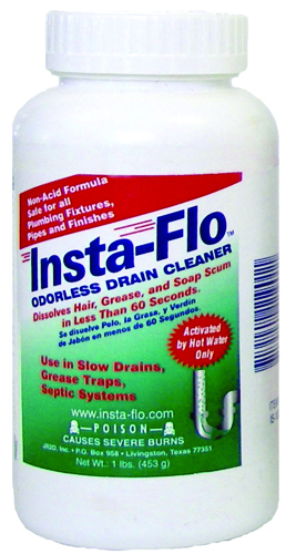 Insta-Flo IS-100 Drain Cleaner, 1 lb Bottle