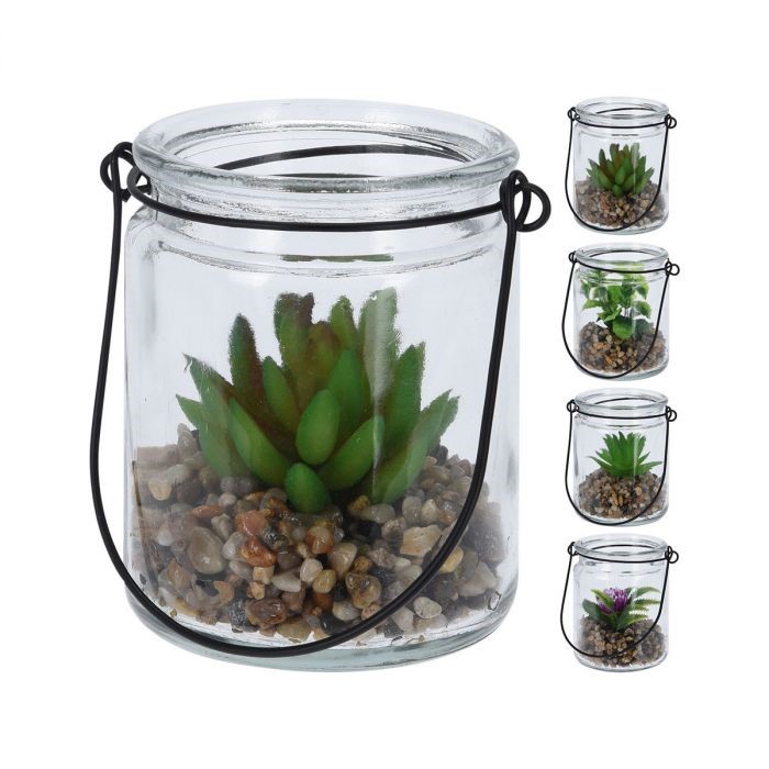 PLANT ARTIFICIAL IN GLASS POT