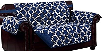 MACY NAVY/WHT LOVESEAT PROTECTOR