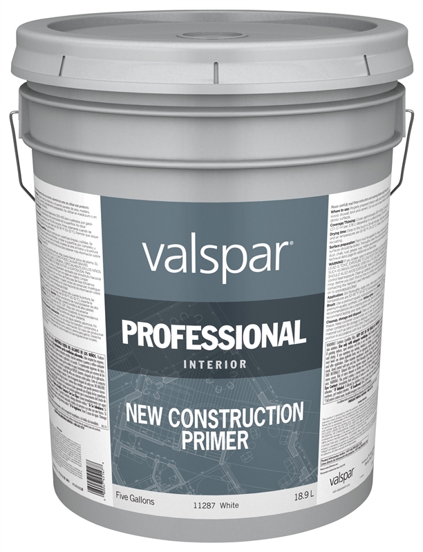 VALSPAR 11287 Professional New Construction Primer, White, 5 gal Pail