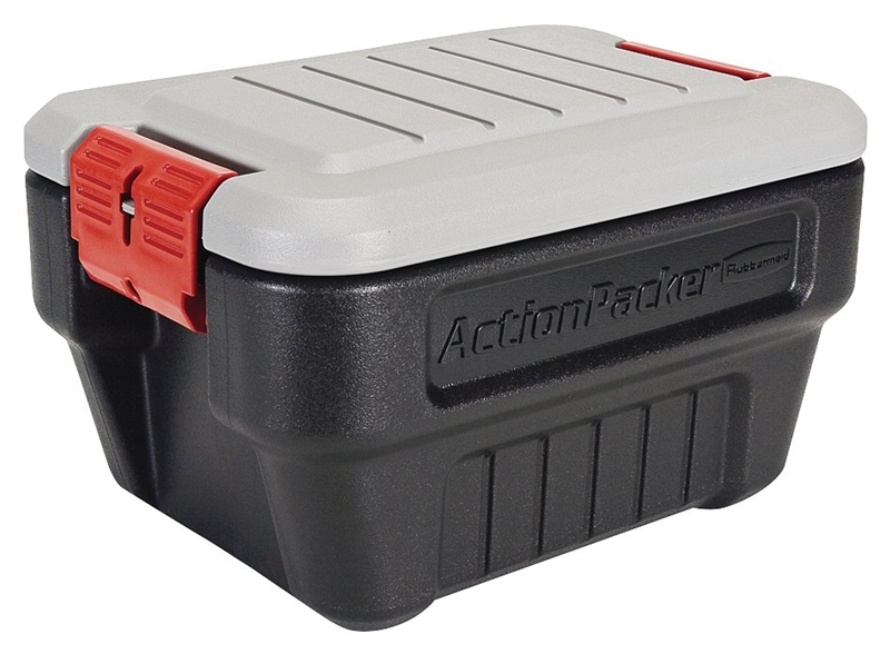 Rubbermaid ActionPacker RMAP080000 Storage Box, 8 gal Capacity, Plastic,