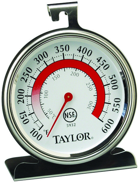 TAYLOR 5932 Oven Thermometer, 100 to 600 deg F, Analog Display