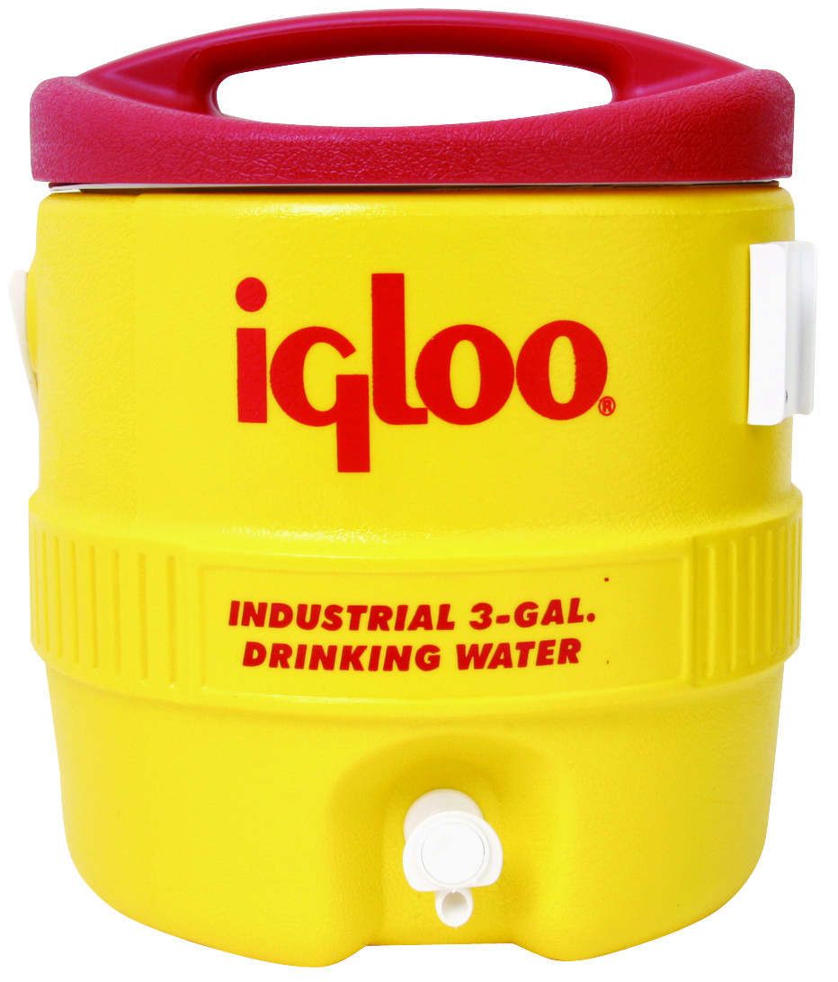 IGLOO 400 Series 00000431 Water Cooler, 3 gal Tank, Red/Yellow