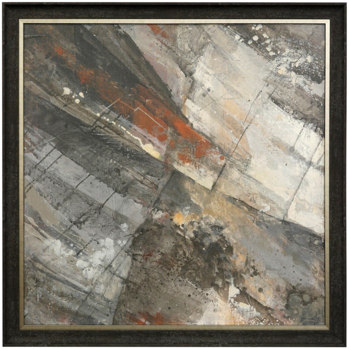 FIRE AND ICE | 40in w. X 40in ht. | Abstract Double Framed Textured Print | Made in USA