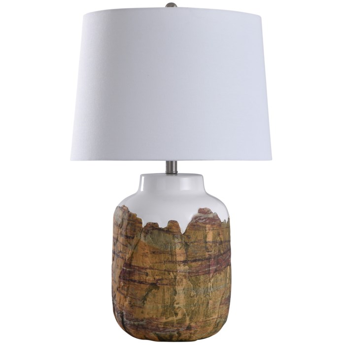 Canyon | 29in Rustic Earthtone Textured Ceramic Body Table Lamp