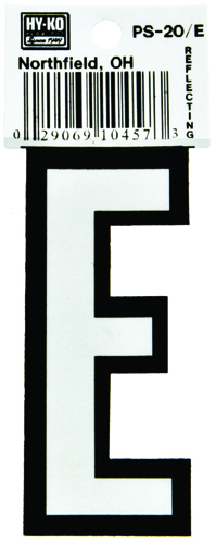 HY-KO PS-20/E Reflective Letter, Character E, 3-1/4 in H Character,