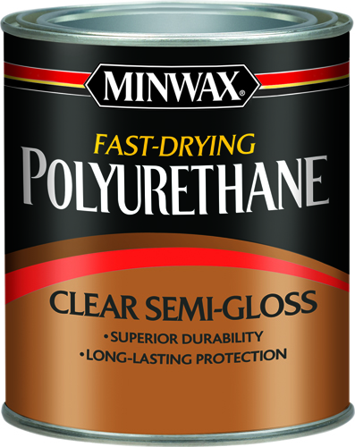 Minwax 63005444 Polyurethane Paint, Clear, Semi-Gloss, 1 qt Can