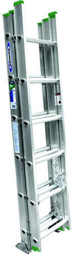 WERNER D1216-3 Extension Ladder, 225 lb Weight Capacity, 13 ft L Extension,