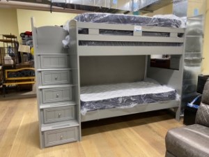 COTTAGE COLORS BUNK BED TWIN GRY