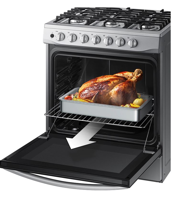 SAMSUNG 30"GAS RANGE BLK/SILVER