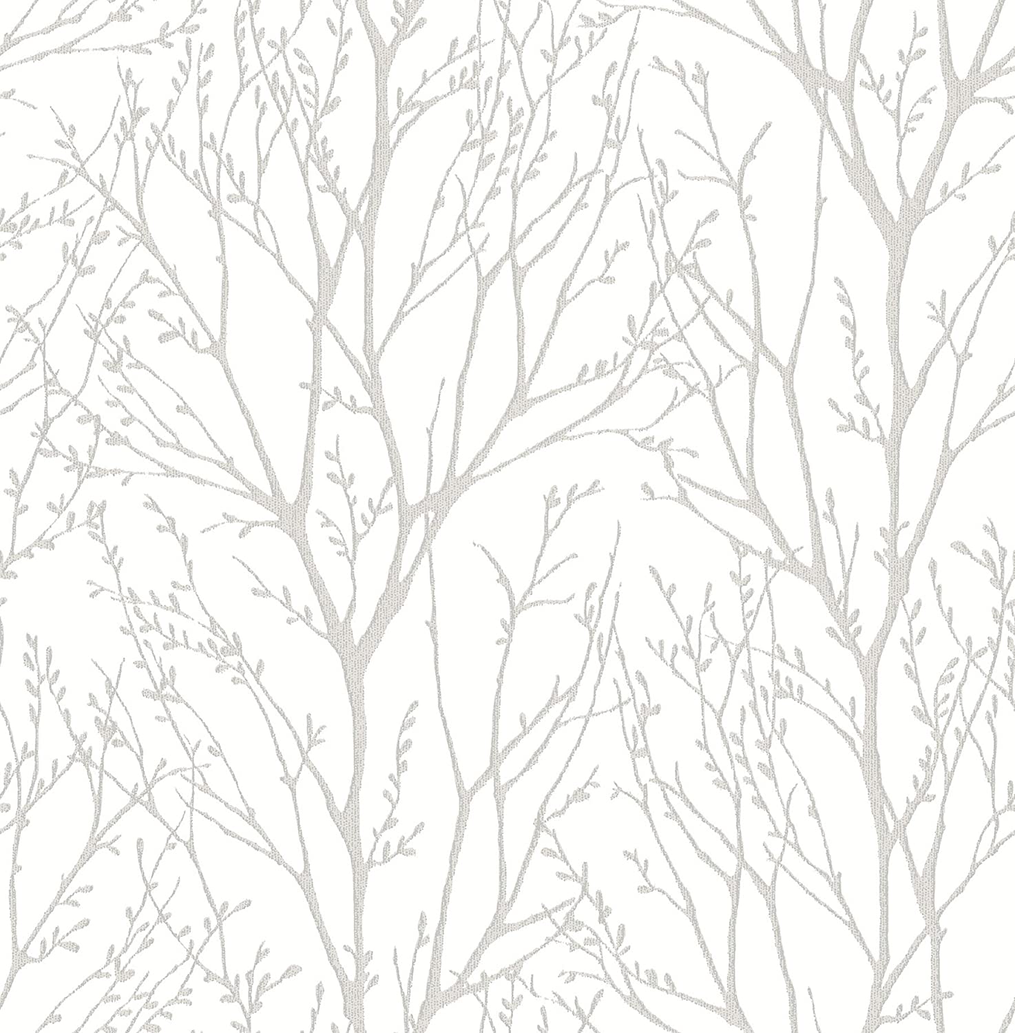 Treetops Peel & Stick Wallpaper, White & Off-White