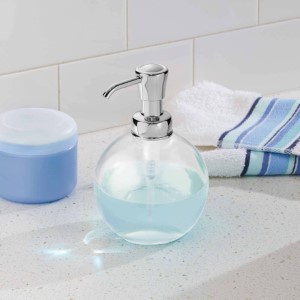 YORK GLASS SOAP PUMP CLEAR/CHR