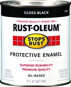 RUST-OLEUM STOPS RUST 7779504 Protective Enamel, Black, Gloss, 1 qt Can