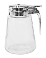 AH GLASS SYRUP PITCHER W/LID