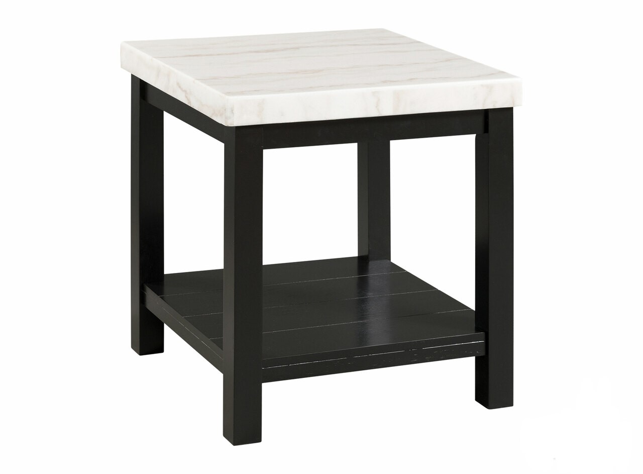 END TABLE MARCELLO WHITE MARBLE