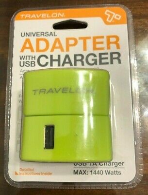 TRAVELON UNI ADAPTER W/USB CHARG