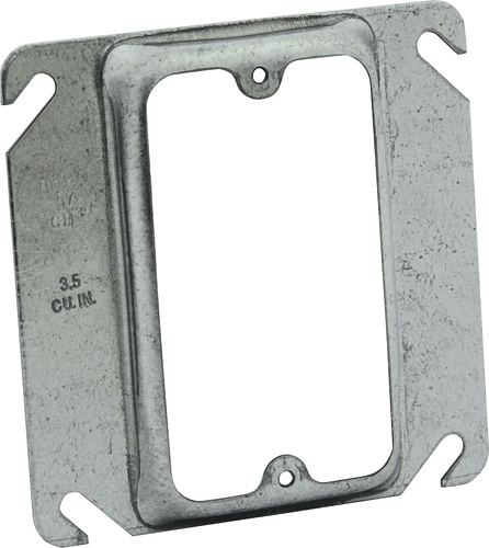 RACO 8772 Electrical Box Cover, 4 in L, 4 in W, Square, Galvanized Steel