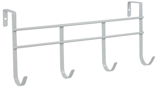 OVER THE DOOR 4-HOOK RACK WHITE