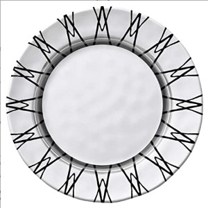 SALAD PLATE BLACK/WHITE RND 8"