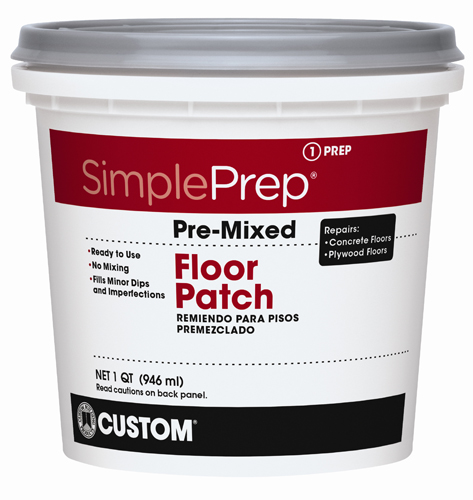 SimplePrep FPQT Pre?Mixed?Floor?Patch, 1 qt, Pail, Gray, Paste Like