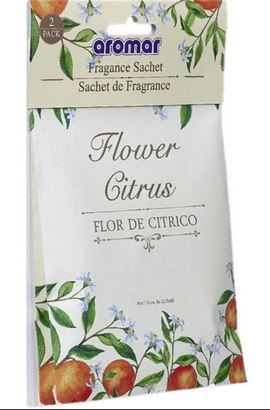 FRAGRAN SACHET FLOWER CITRUS 2PK