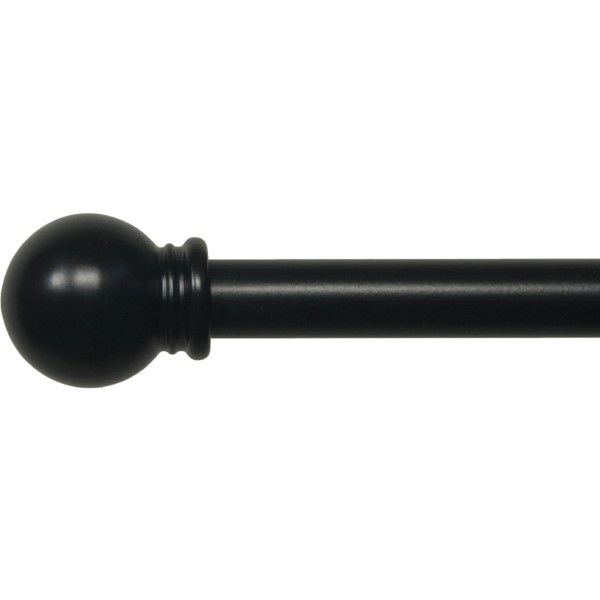 CURTAIN ROD BLACK BALL 28-48