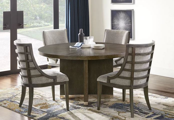 TAYLOR TRACE ROUND 5PC DINING BROWN
