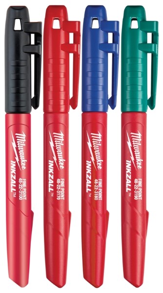 Milwaukee 48-22-3106 Marker Set, 1 mm Tip, Black/Blue/Green/Red