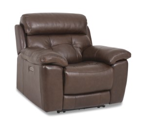 LEATHER DUAL POWER RECLINER BRN