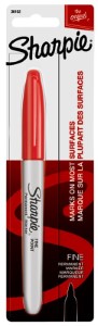 Sharpie 30102 Permanent Marker, Fine Red Lead/Tip