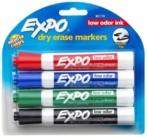 EXPO 80174 Dry-Erase Marker, Chisel Assorted Lead/Tip