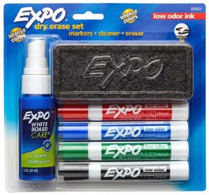 EXPO 80653 Dry-Erase Marker Starter Set, Chisel Lead/Tip