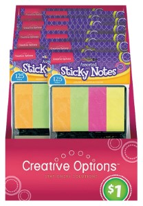 Creative Options 9871 Folding Sticky Notes, 125-Sheet, Assorted
