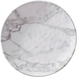 WHITE MARBLE 8" SALAD PLATE RND