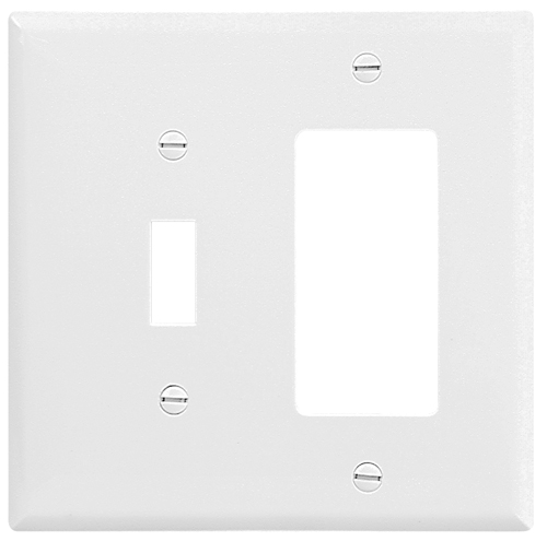 Eaton Wiring Devices 2153W-BOX Combination, Standard Wallplate, 2-Gang,