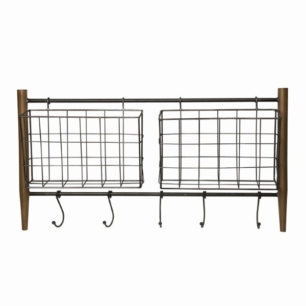 Departments METAL WALL BASKET W/HOOKS