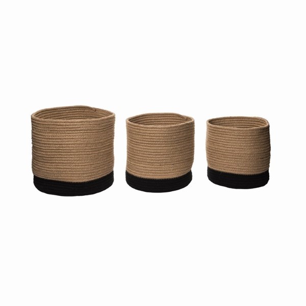 JUTE COTTON BASKET 3PC